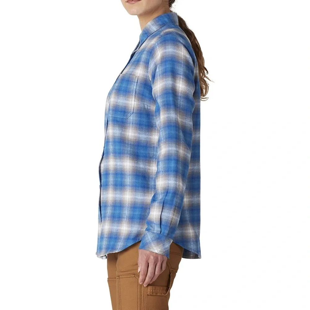 Dickies Women’s Long Sleeve Plaid Flannel Shirt - Picture 2 of 8